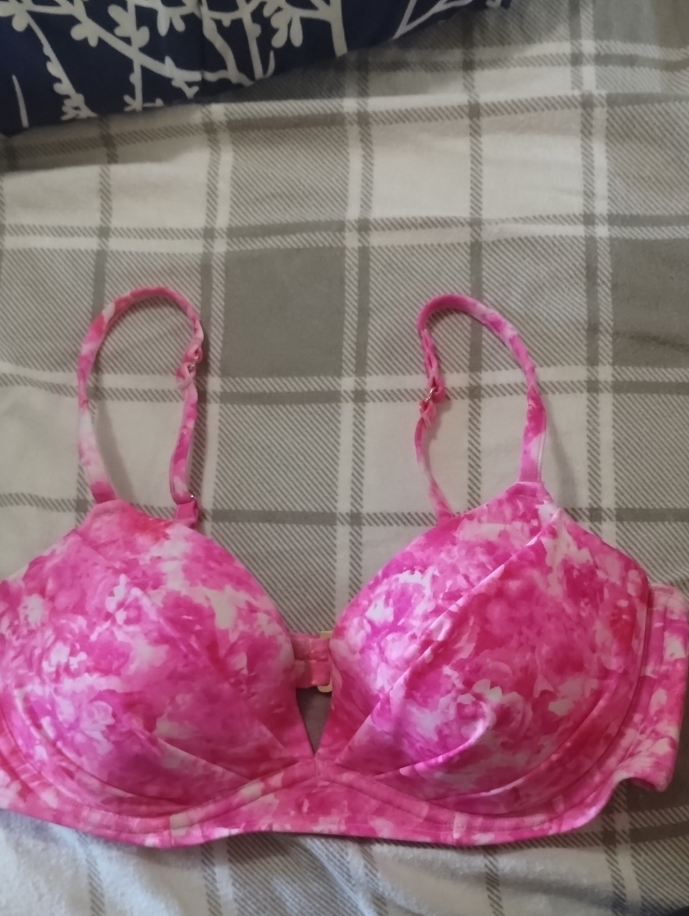 smart & sexy Pink Tie-Dye Bikini Top